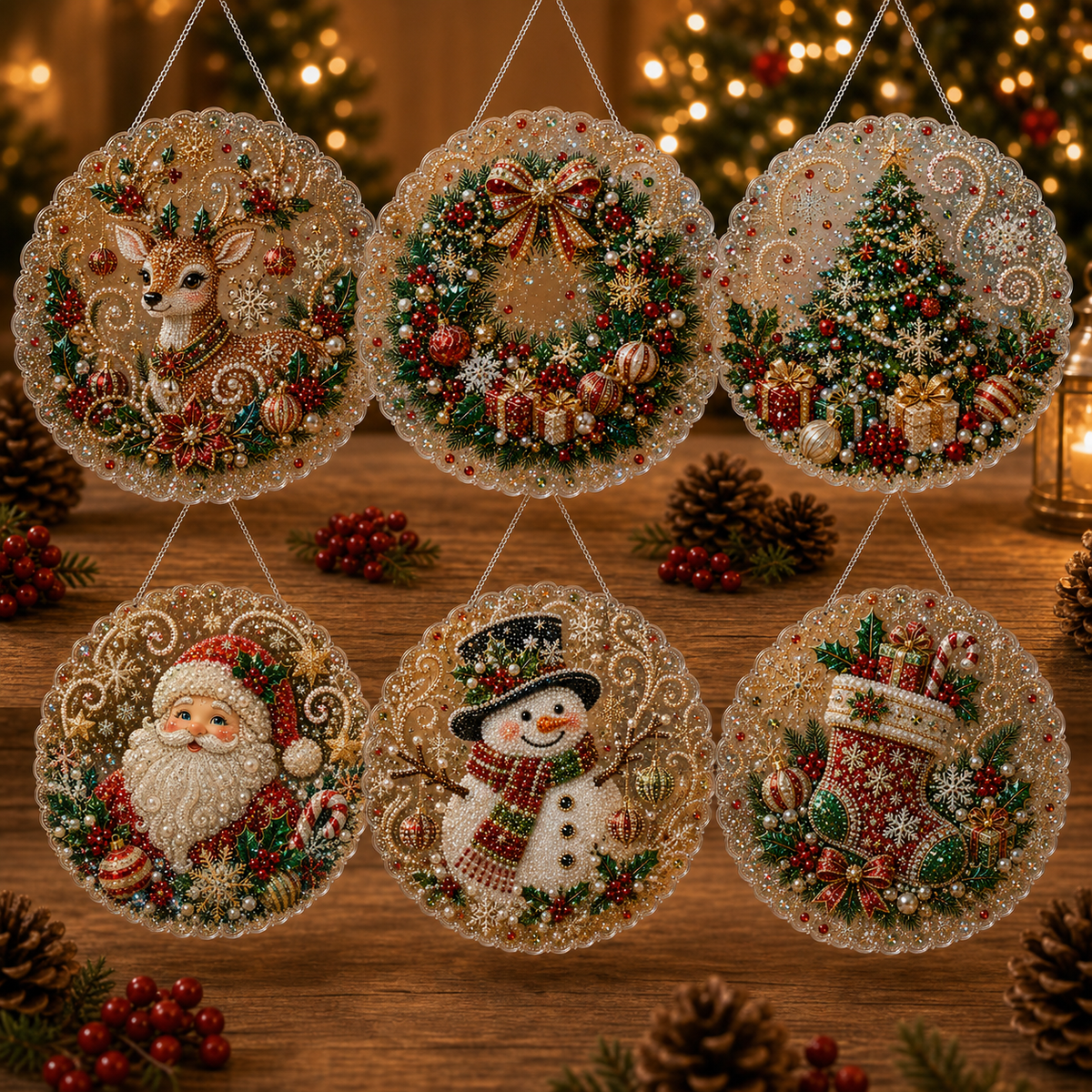 ๐ LAST DAY 49% OFF โ โจ Christmas Pearl Diamond Art Hanging Ornament Kit | Luxury Flocked Canvas with Scratch-Resistant Non-Fading Pearl Beads DIY Handmade Holiday Hanging Decor ๐
๐