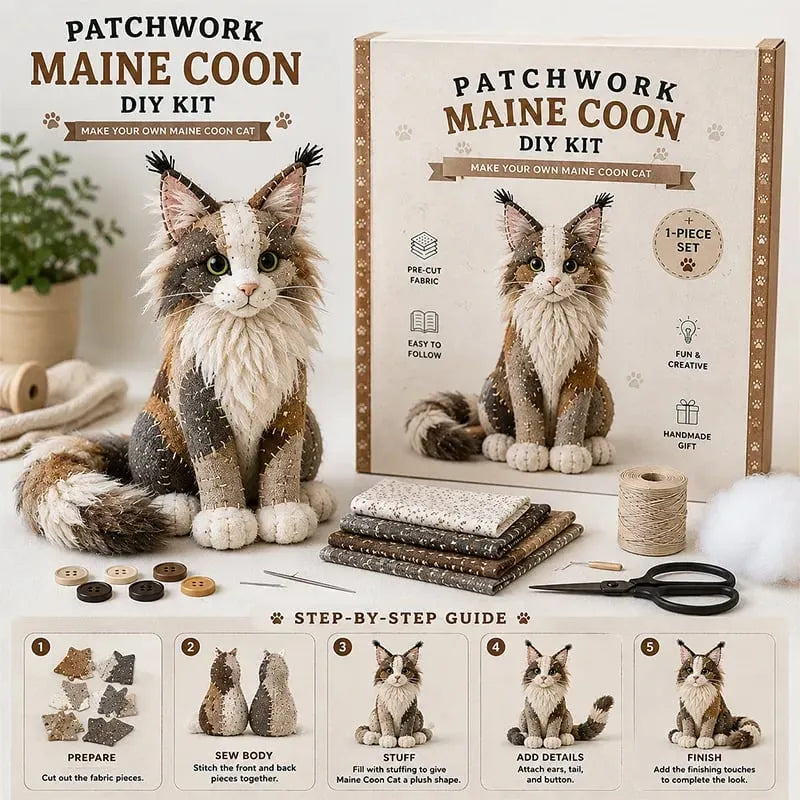 🧵🥇Patchwork-Style Gnome DIY Kit – Create Your Own Adorable Animals