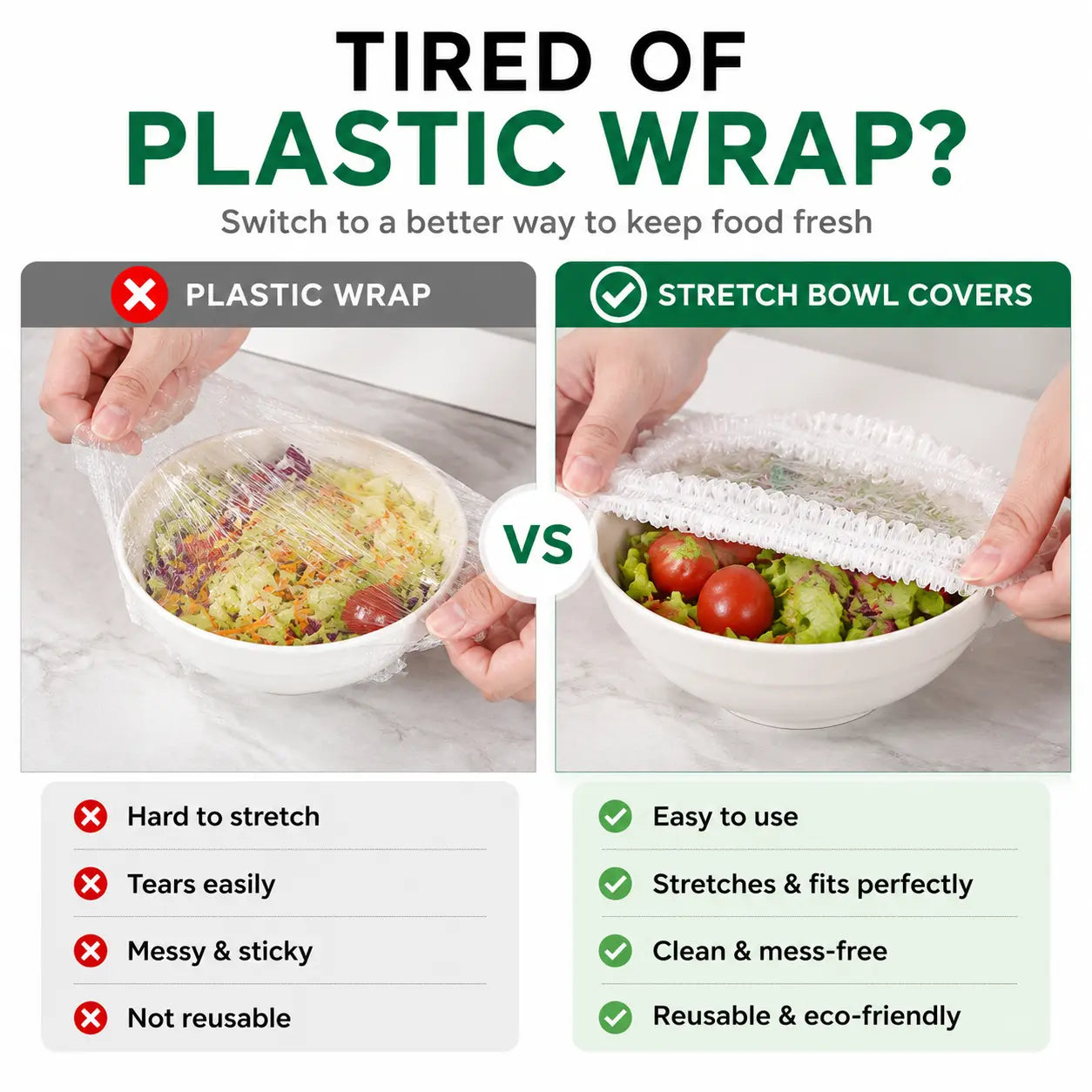 🔥100PCS Disposable Stretch Food Covers for Bowls & Plates