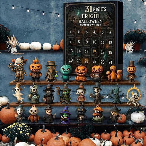 2026 Halloween Countdown Advent Calendar Gift Box - 31 Nights of Fright Blindbags Surprise Set, Scary Doll Collectible Minifigures