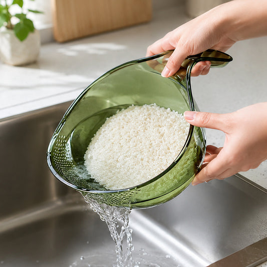 Multipurpose Rice Washing Bowl Strainer with Handle