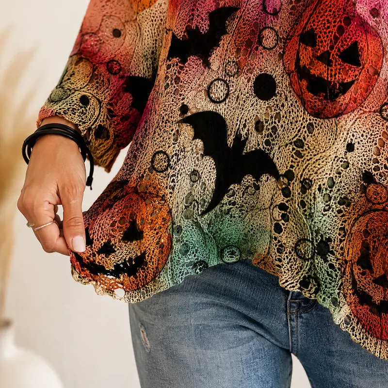 Women's Halloween Knit Sweater Top