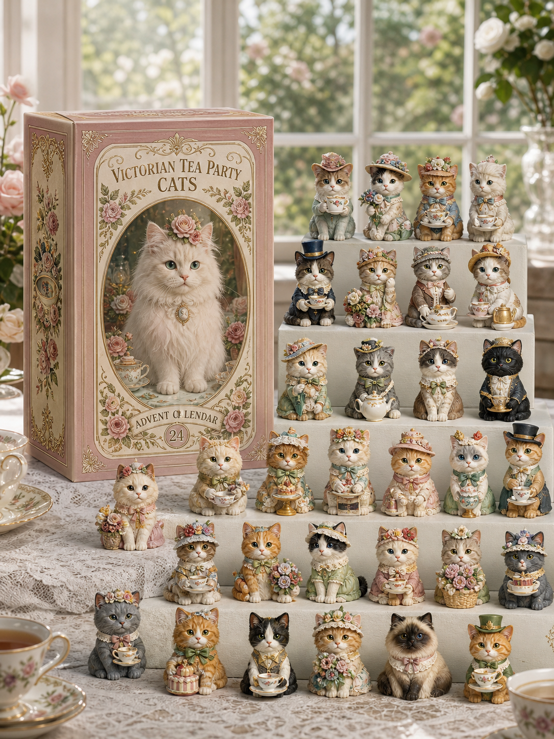 Advent Calendar 2026 Cat Advent Calendar Gift for Adults Friends Cat Owners and Lovers Christmas Holiday Countdown Gift 24 Designs Cats Charm Christmas Tree Ornament
