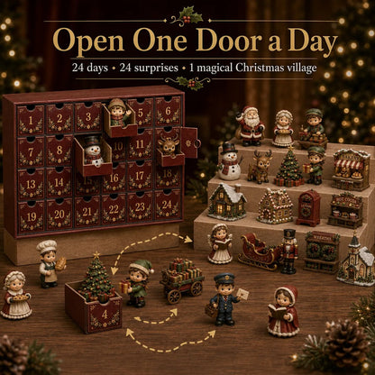 ⏳ 🎄24 Days Of Christmas Village Friends Advent Calendar | 24 Unique Miniature Characters, Shops & Holiday Collectibles for a Complete Festive Village ✨