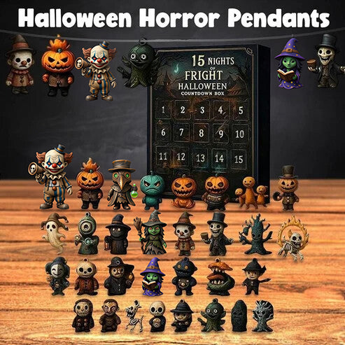 2026 Halloween Countdown Advent Calendar Gift Box - 31 Nights of Fright Blindbags Surprise Set, Scary Doll Collectible Minifigures
