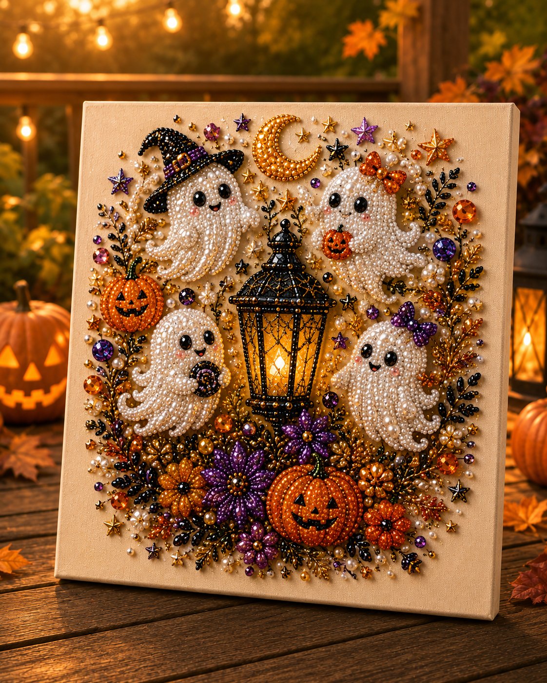 🔥 Last Day 49% OFF – 👻✨ Halloween Pearl Art DIY Kit – Turn Tiny Pearls into Spooky-Cute Magic