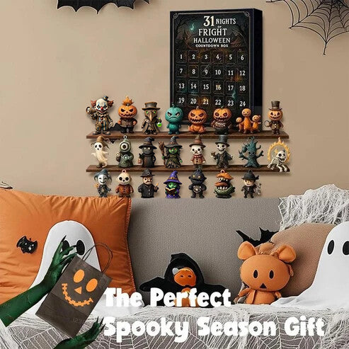 2026 Halloween Countdown Advent Calendar Gift Box - 31 Nights of Fright Blindbags Surprise Set, Scary Doll Collectible Minifigures