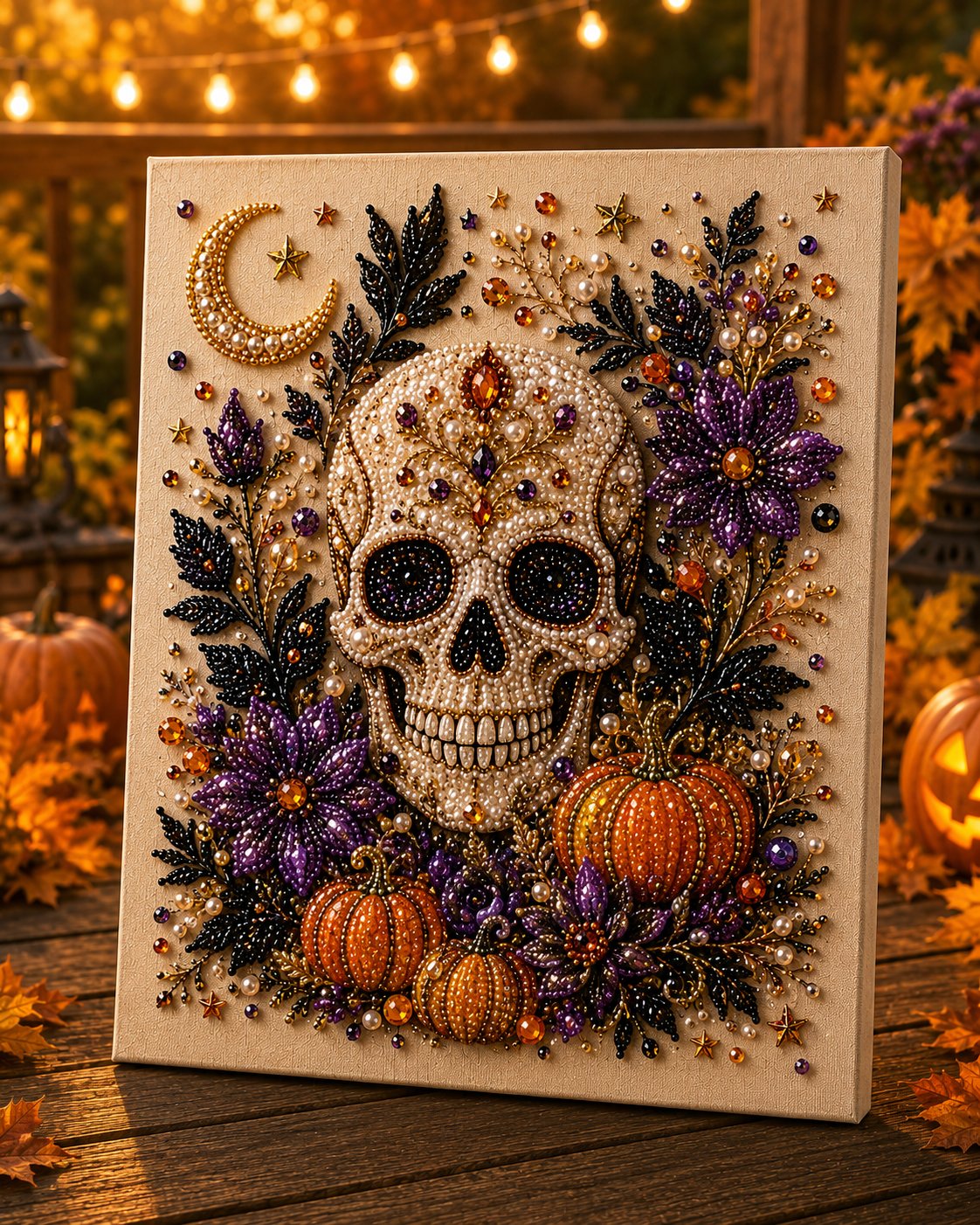 🔥 Last Day 49% OFF – 👻✨ Halloween Pearl Art DIY Kit – Turn Tiny Pearls into Spooky-Cute Magic