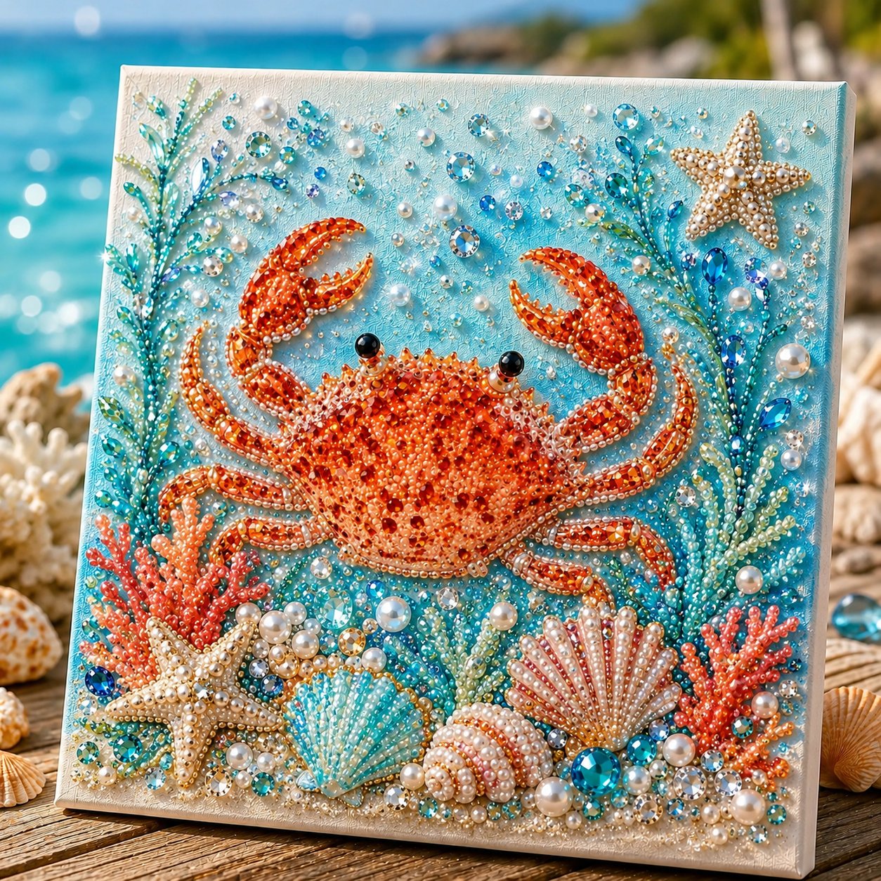 🔥 Last Day 49% OFF - 🌊✨ Ocean Theme Pearl Art DIY Kit – Relaxing DIY Craft to Create Stunning Coastal Artwork