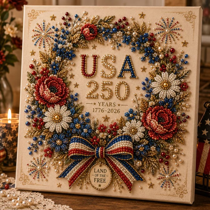🔥LAST DAY 50% OFF - 🇺🇸 USA 250th Anniversary DIY Pearl Painting Kit ✨❤️‍🔥BUY 4 GET FREE SHIPPING