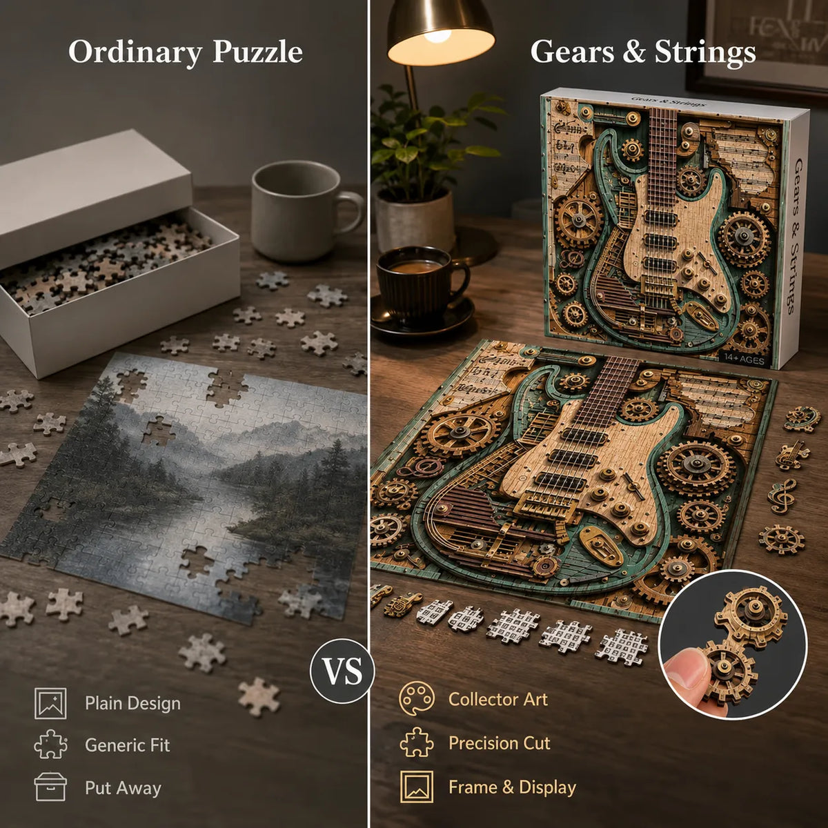 🔥LAST DAY 50% OFF 🧩Creative Steampunk Guitar 3D Puzzle