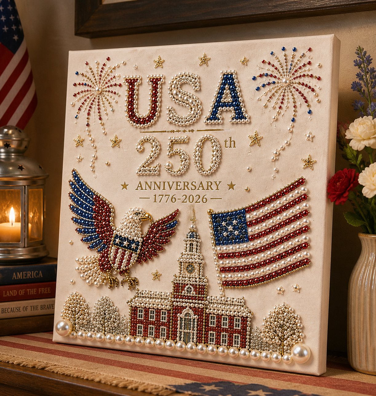 🔥LAST DAY 50% OFF - 🇺🇸 USA 250th Anniversary DIY Pearl Painting Kit ✨❤️‍🔥BUY 4 GET FREE SHIPPING