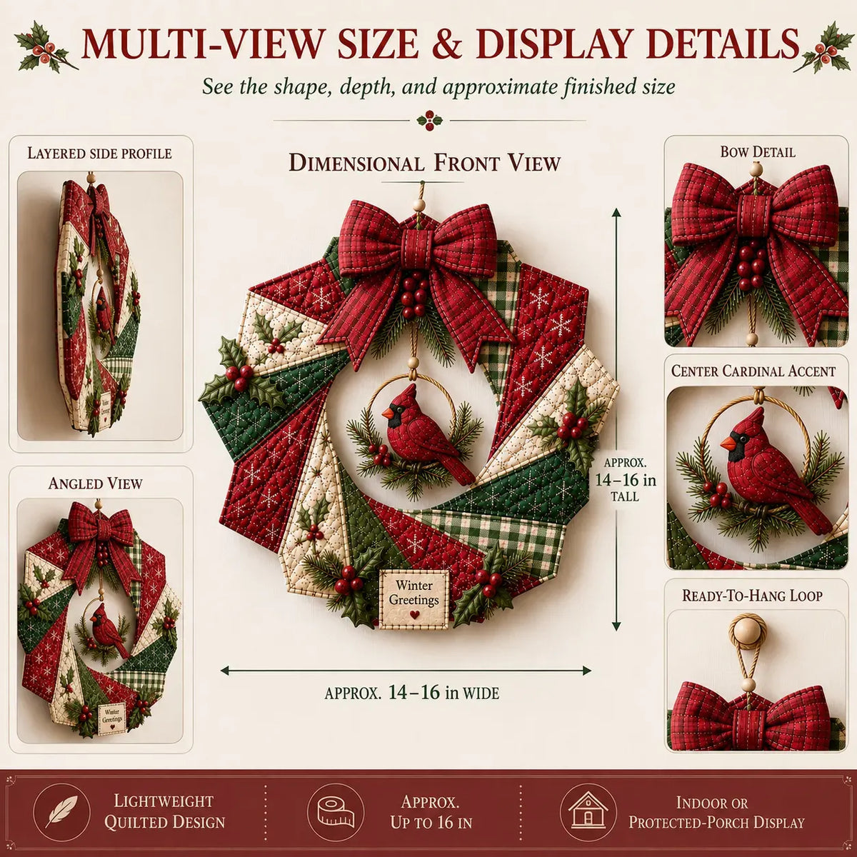 🎄Beginner-Friendly DIY Christmas Fabric Wreath Kit Collection | Complete Kit with Coordinated Fabrics, Wreath Materials & Step-by-Step Guide Included 💕