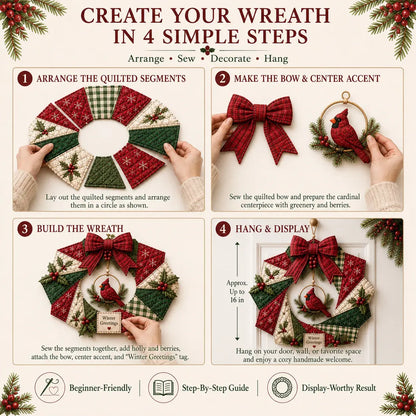 🎄Beginner-Friendly DIY Christmas Fabric Wreath Kit Collection | Complete Kit with Coordinated Fabrics, Wreath Materials & Step-by-Step Guide Included 💕