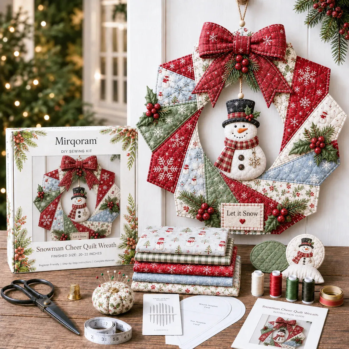 🎄Beginner-Friendly DIY Christmas Fabric Wreath Kit Collection | Complete Kit with Coordinated Fabrics, Wreath Materials & Step-by-Step Guide Included 💕