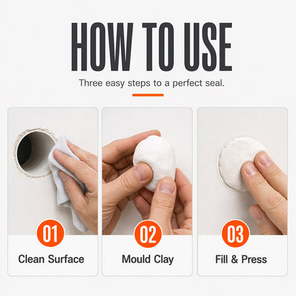 🧱 Waterproof Wall Hole Sealing Clay for Air Conditioner Pipes — 10-Pack Moldable Sealant Putty for Pipe Gaps & Wall Holes
