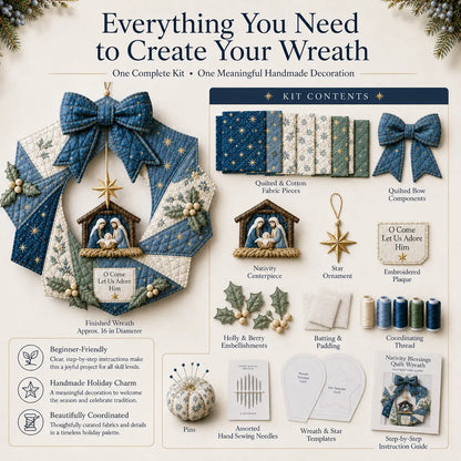 🎄Beginner-Friendly DIY Christmas Fabric Wreath Kit Collection | Complete Kit with Coordinated Fabrics, Wreath Materials & Step-by-Step Guide Included 💕