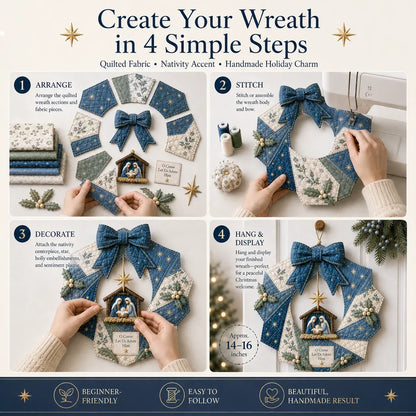 🎄Beginner-Friendly DIY Christmas Fabric Wreath Kit Collection | Complete Kit with Coordinated Fabrics, Wreath Materials & Step-by-Step Guide Included 💕
