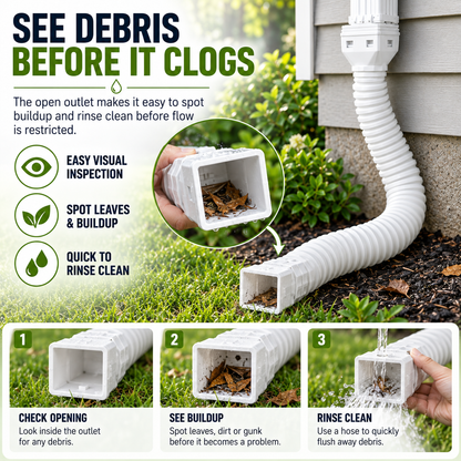 🏡 Flexible Rain Gutter Downspout Extension Kit  – Adjustable 22"-63" Drain Pipe with Leaf Filter for Foundation Protection