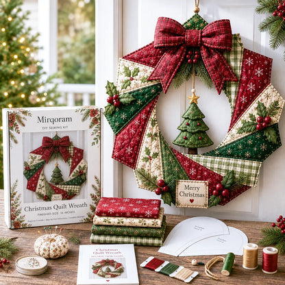 🎄Beginner-Friendly DIY Christmas Fabric Wreath Kit Collection | Complete Kit with Coordinated Fabrics, Wreath Materials & Step-by-Step Guide Included 💕