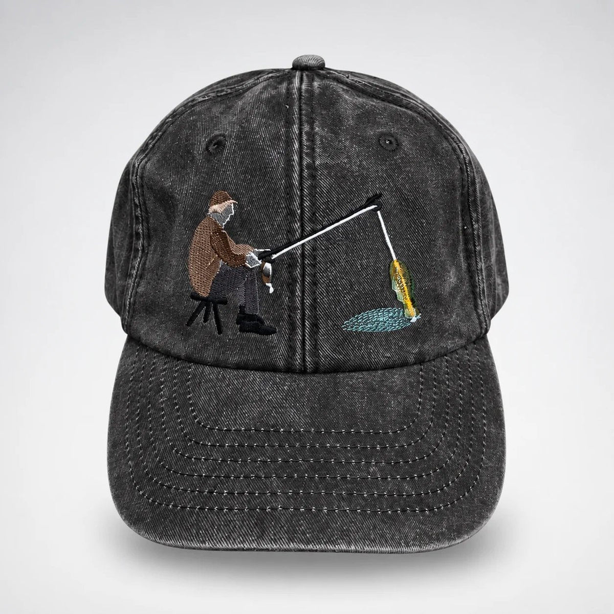 🔥 Last Day 49% OFF-🎣🧢 Catch of the Day Interactive Fishing Cap –🎁 Vintage Washed Moving Fish Hat