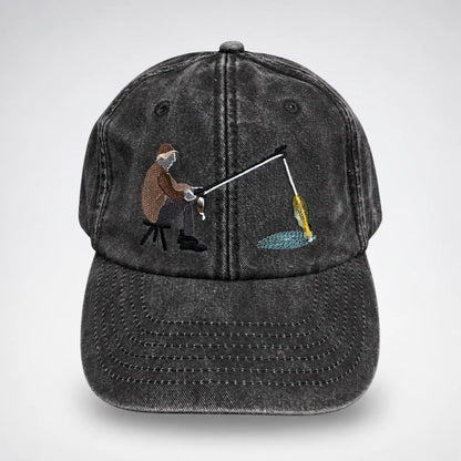 🔥 Last Day 49% OFF-🎣🧢 Catch of the Day Interactive Fishing Cap –🎁 Vintage Washed Moving Fish Hat