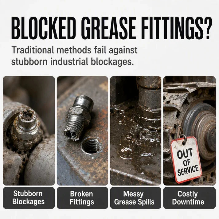 thesbox Heavy Duty Grease Fitting Cleaner Unclog Tool