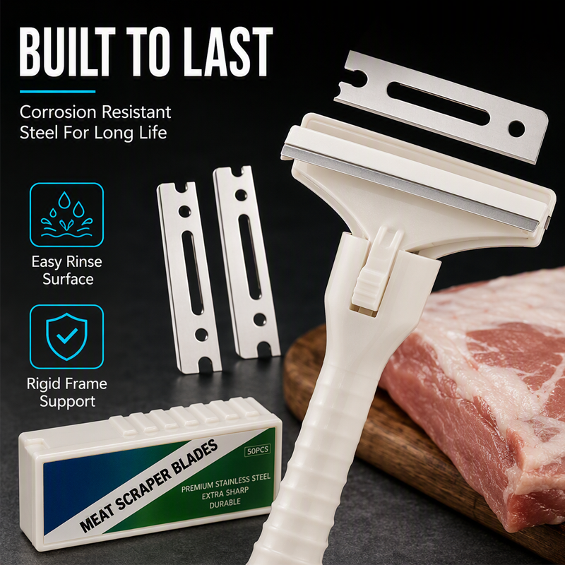 🥩🔥  Stainless Steel Meat Scraper – Easy Fat & Fascia Removal Tool for Beef & Pork 🔪✨