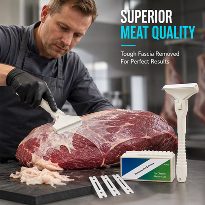 🥩🔥  Stainless Steel Meat Scraper – Easy Fat & Fascia Removal Tool for Beef & Pork 🔪✨