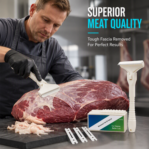 🥩🔥  Stainless Steel Meat Scraper – Easy Fat & Fascia Removal Tool for Beef & Pork 🔪✨