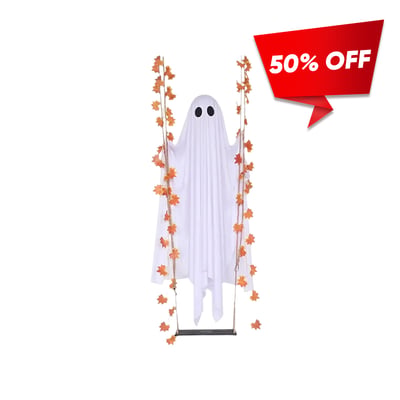 Thesbox LED Light-Up Swinging Ghost Halloween Decoration